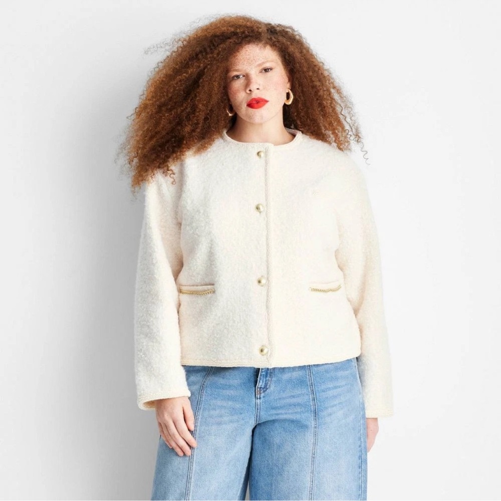 Future Collective Teddy Lady Chain Cream Jacket